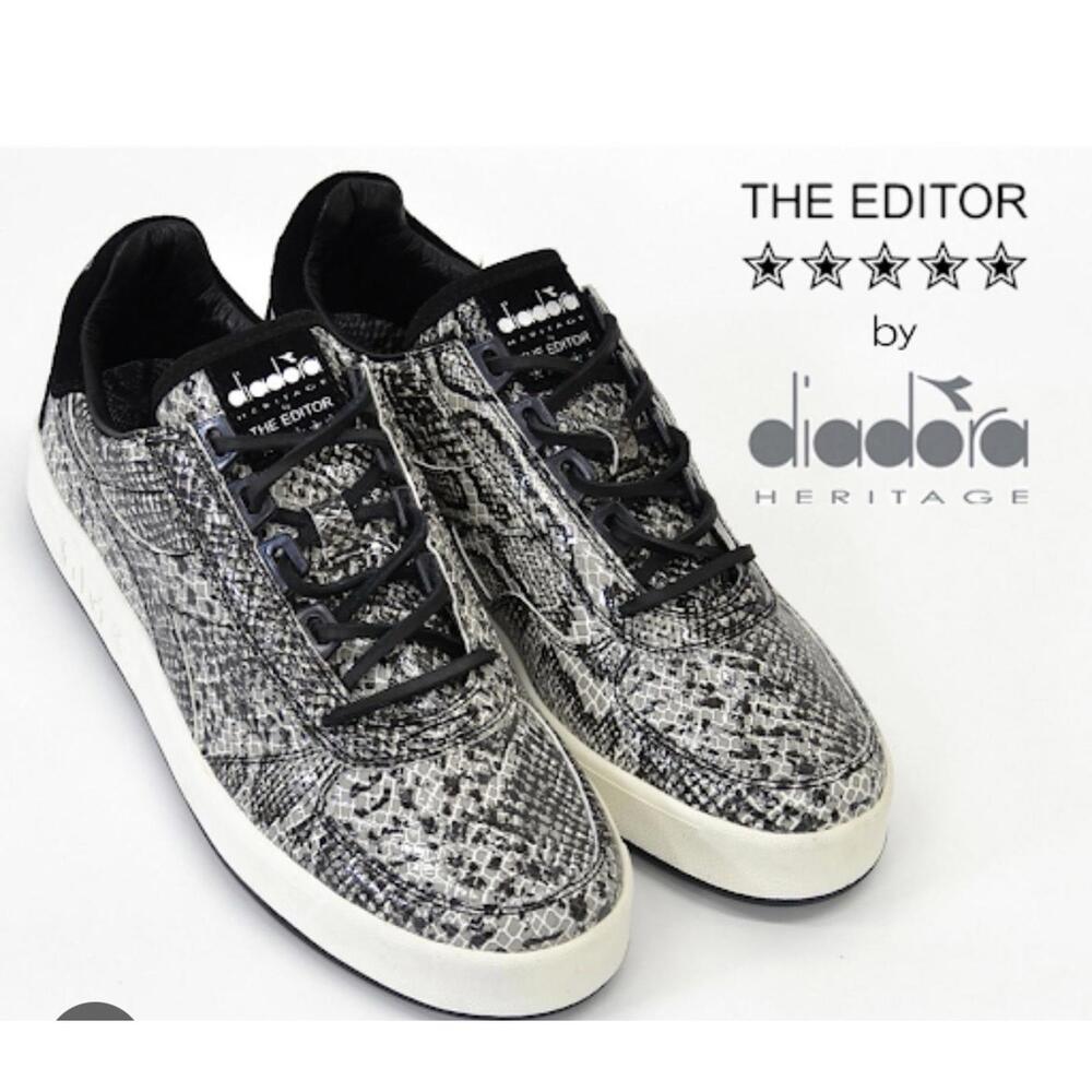 Men’s Diadora Heritage By The Editor Black Gray Snake Size 10 Hard To Find